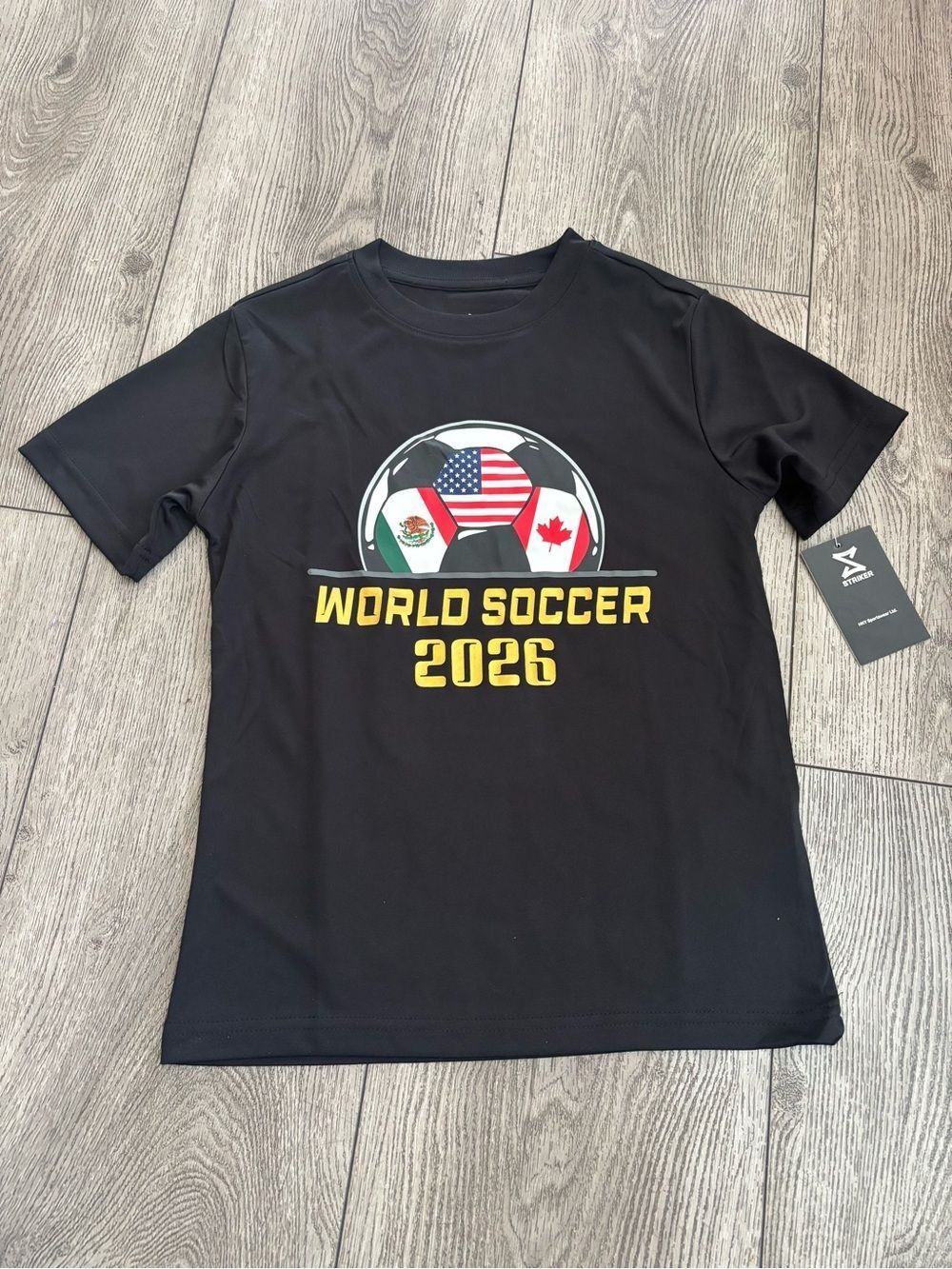 World Soccer 2026 Graphic Tee for Kids - Black
